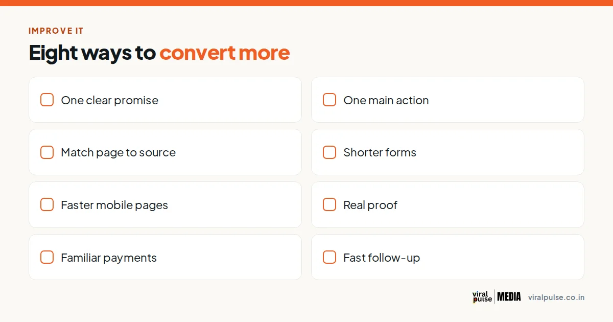 Eight ways to improve conversion rate